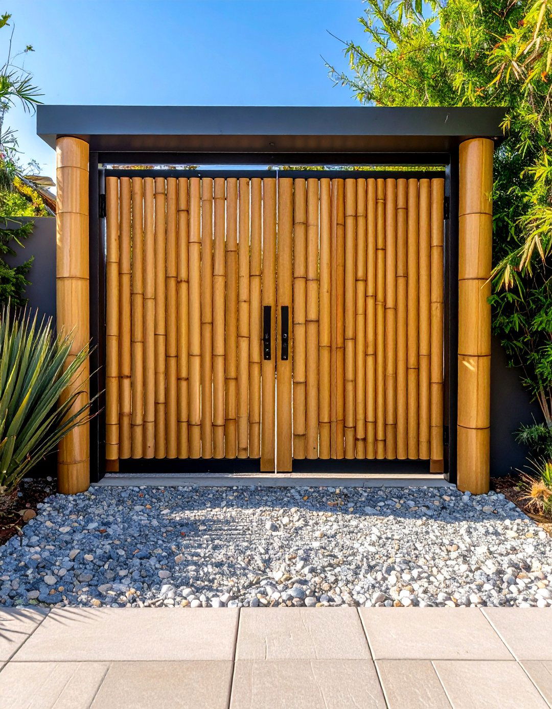 Eco Friendly Bamboo Front Gate - 20 Front Gate Ideas