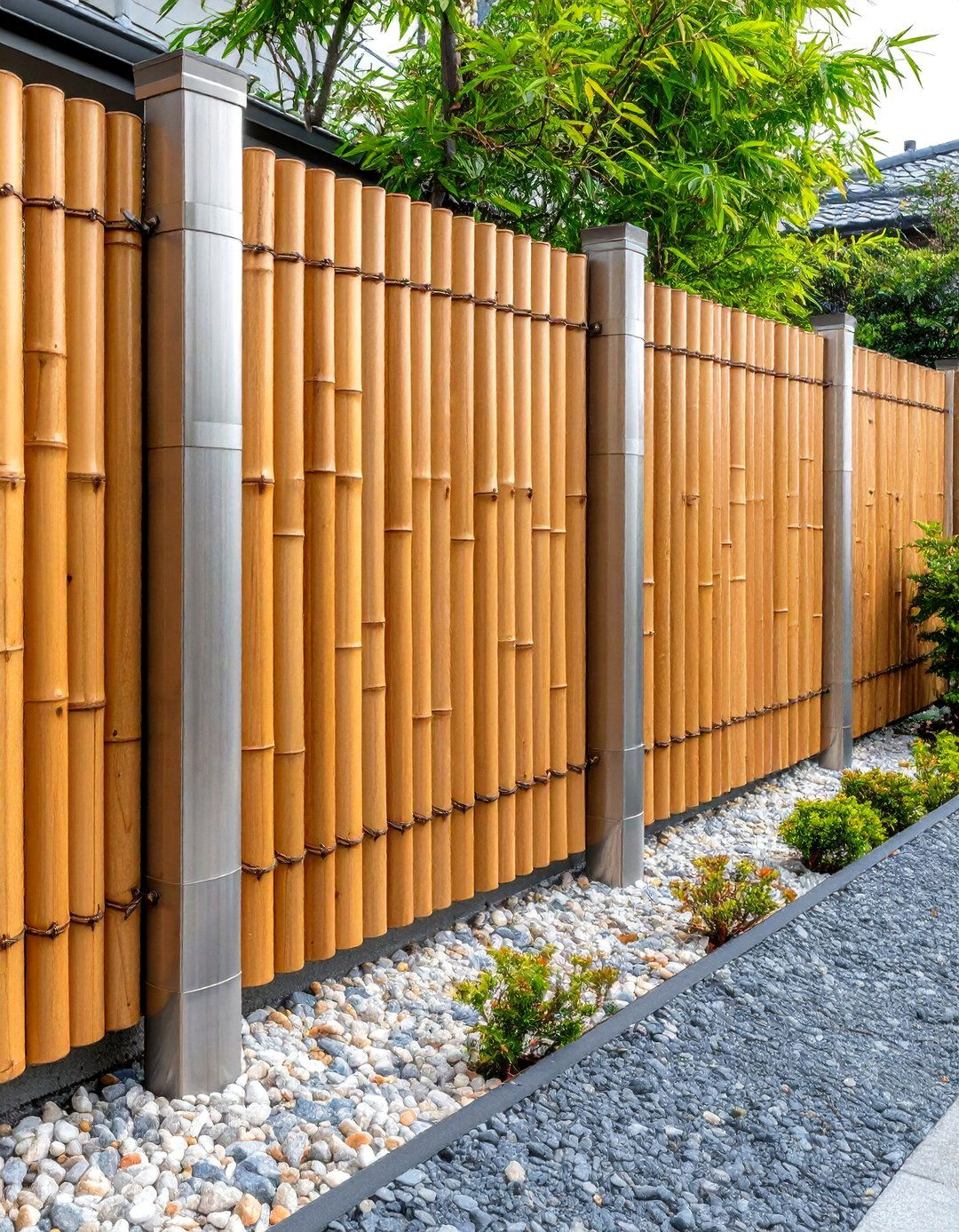 Eco Friendly Bamboo Front Yard Fence - 20 Front Yard Fence Ideas