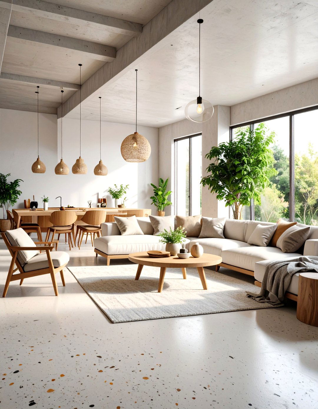 Eco Friendly Concrete Floor Living Room with Sustainable Materials - 20 Concrete Floor Living Room Ideas