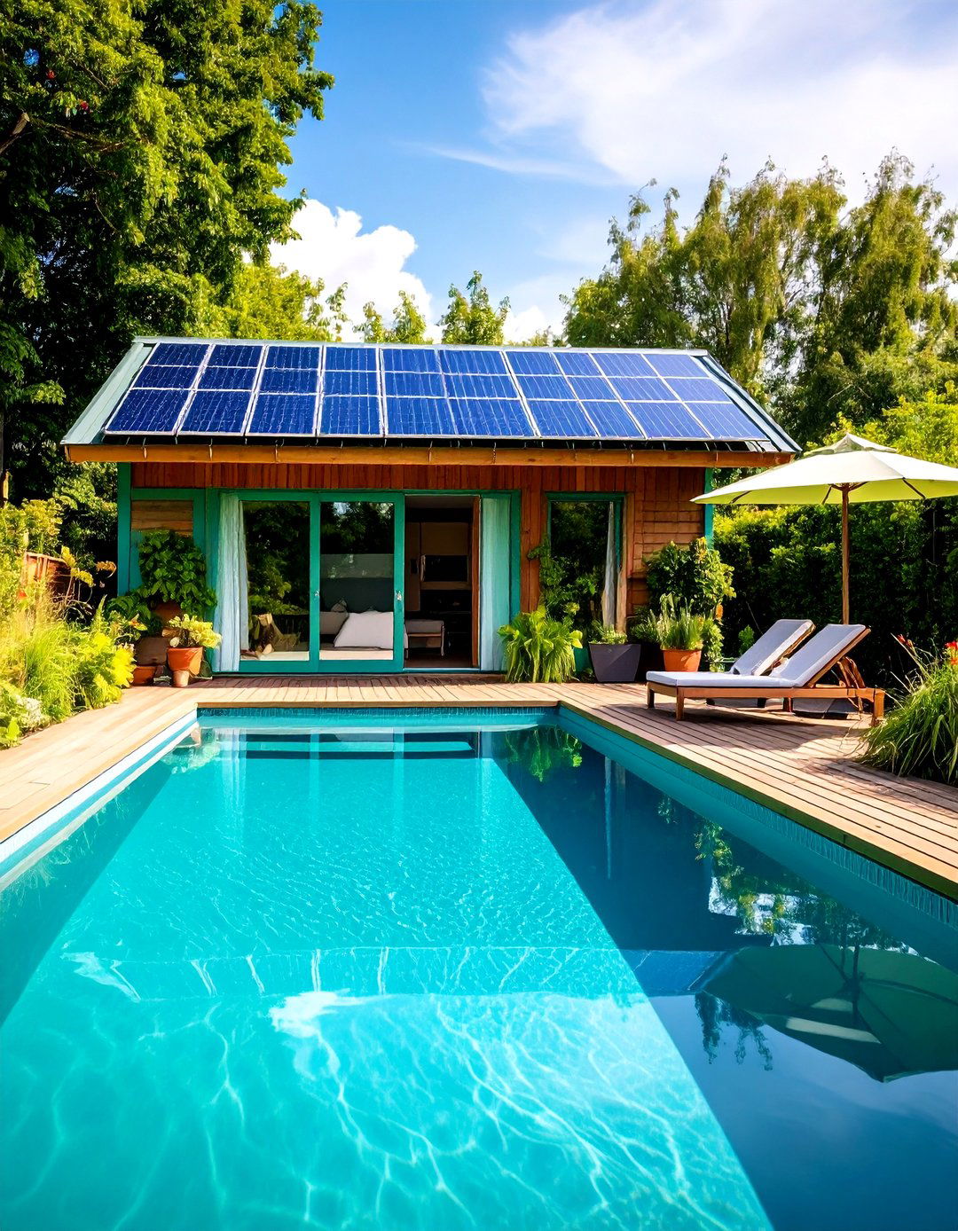 Eco Friendly Green Pool Shed - 20 Pool Shed Ideas