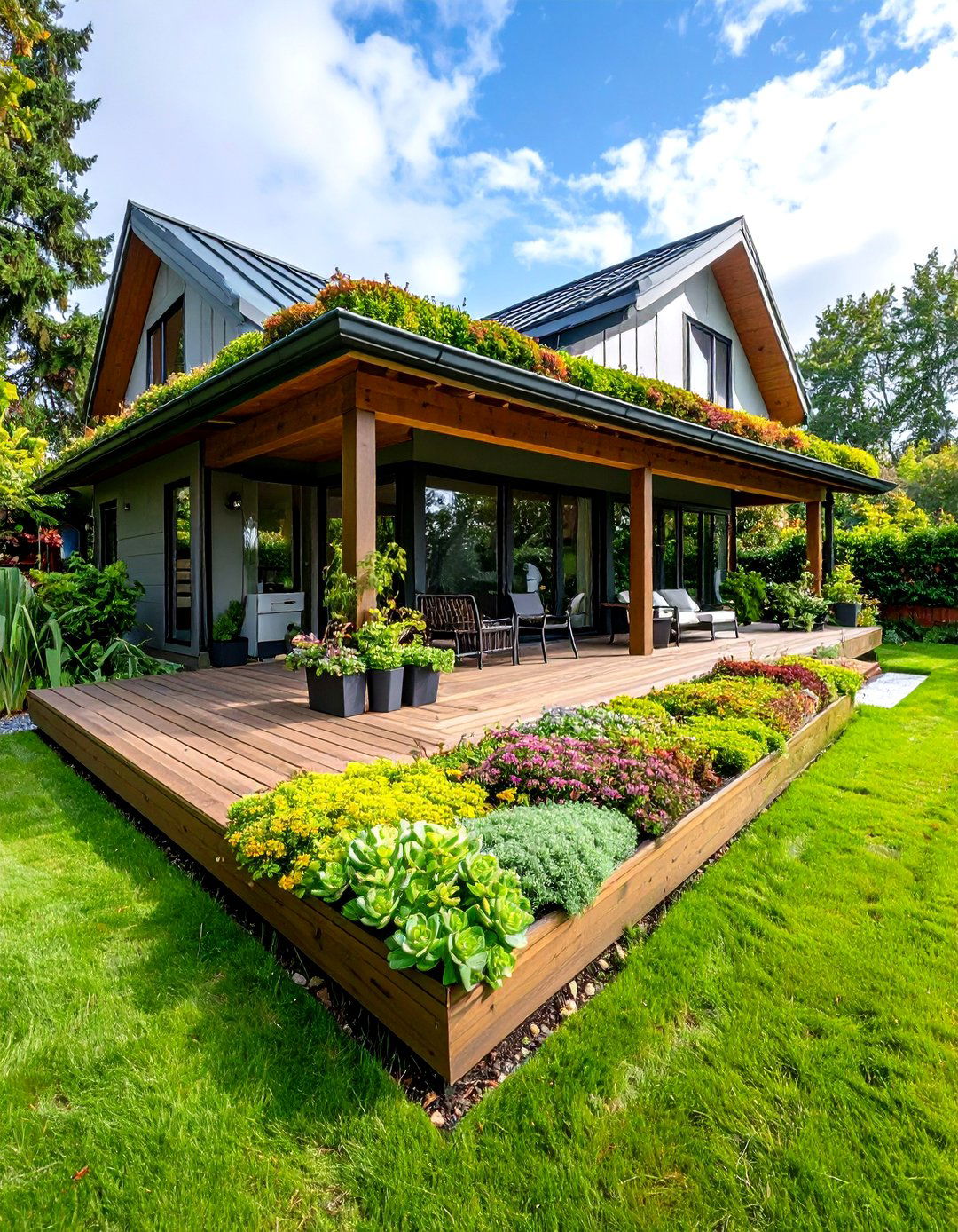 Eco Friendly Green Porch Roof - 20 Front Porch Roof Ideas
