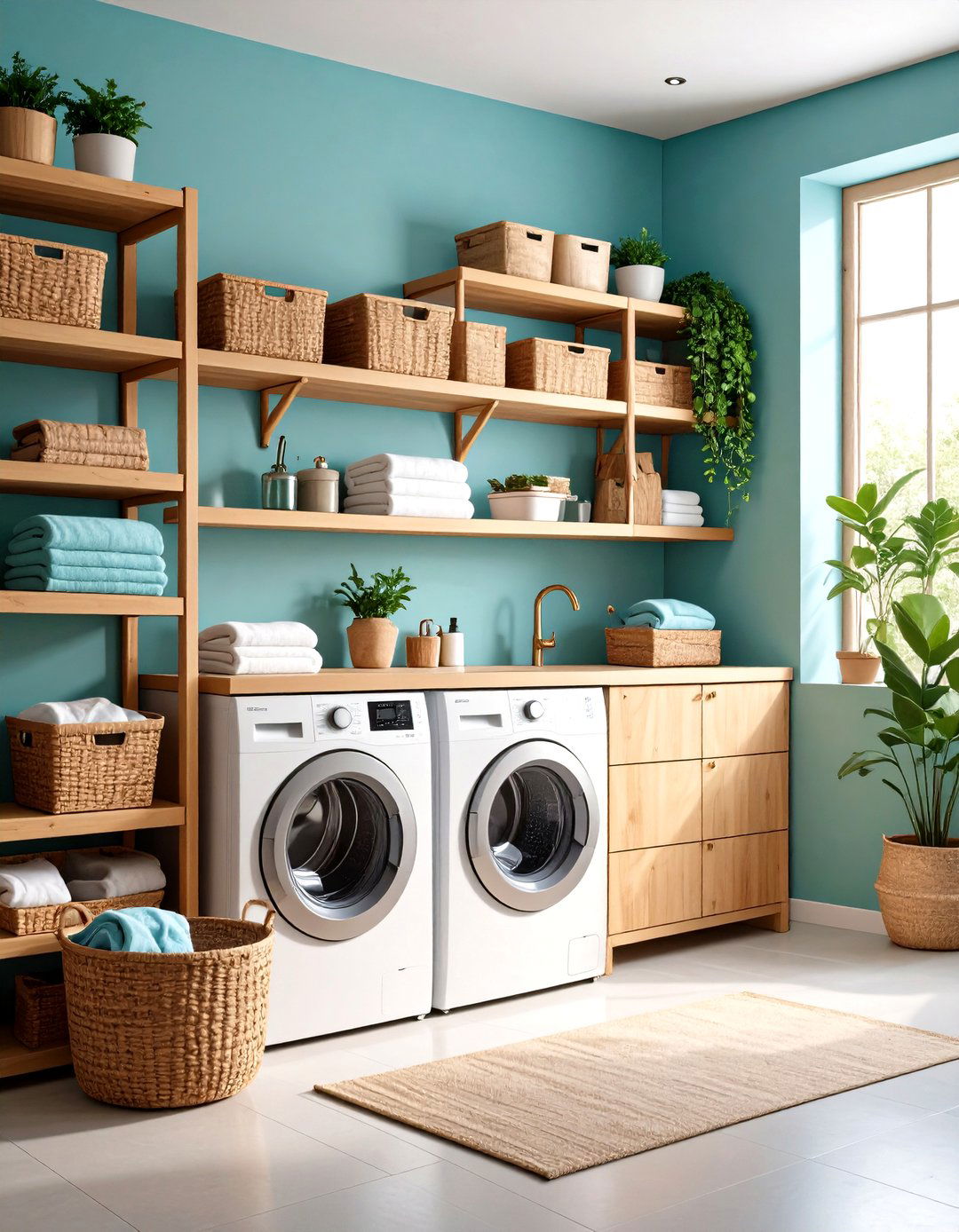 Eco Friendly Laundry Room Storage Solutions with Sustainable Materials - 20 Laundry Room Storage Ideas