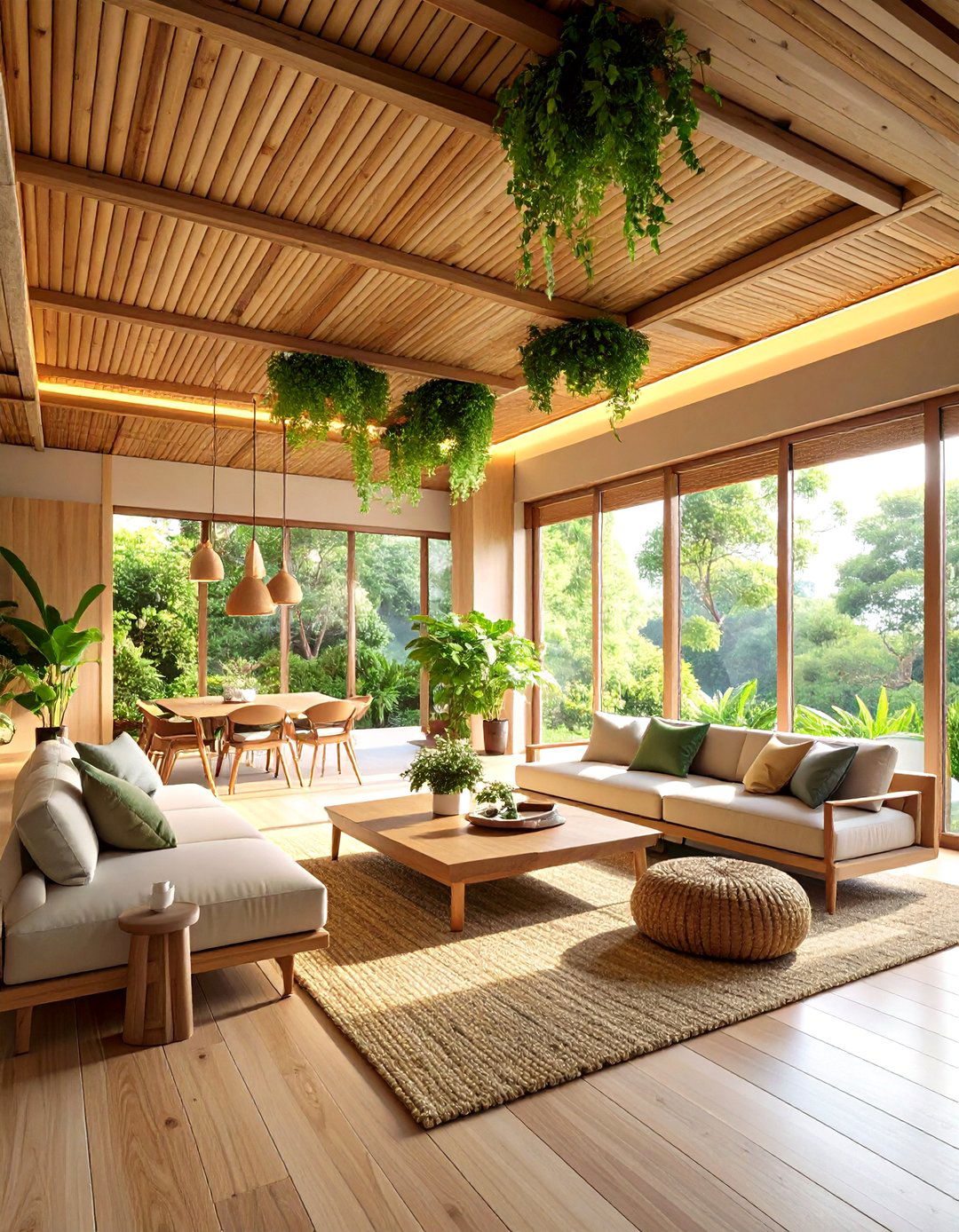 Eco Friendly Living Room False Ceiling with Sustainable Materials - 20 Living Room False Ceiling Design Ideas