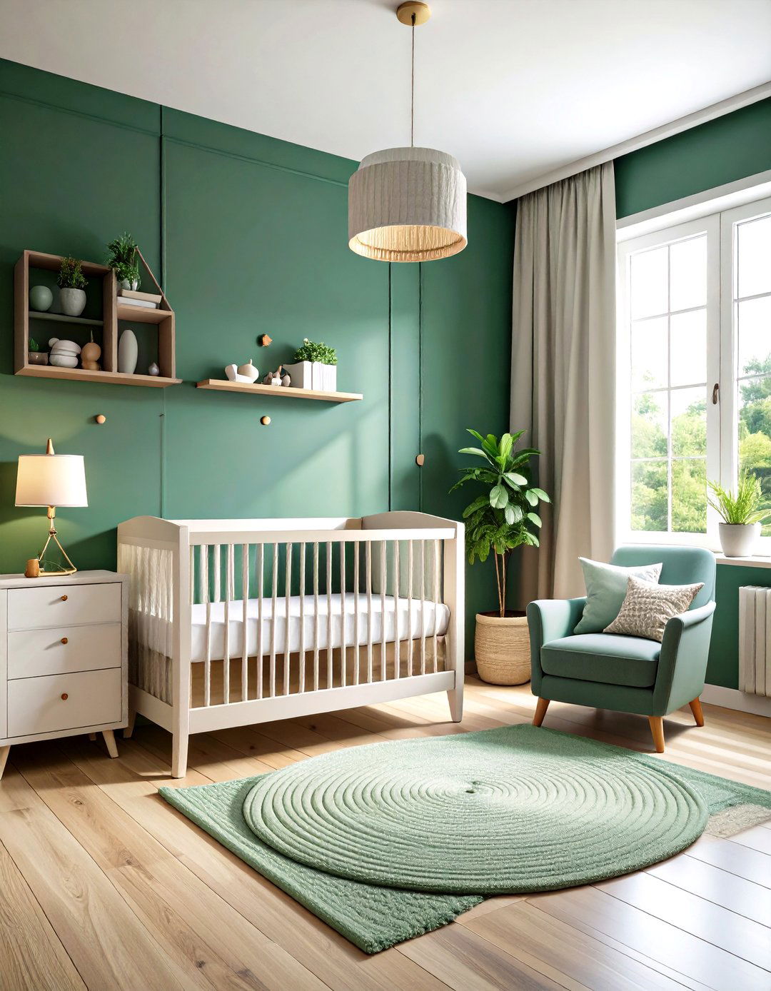 Eco Friendly Low VOC Paint for a Dark Green Nursery - 20 Dark Green Nursery Ideas