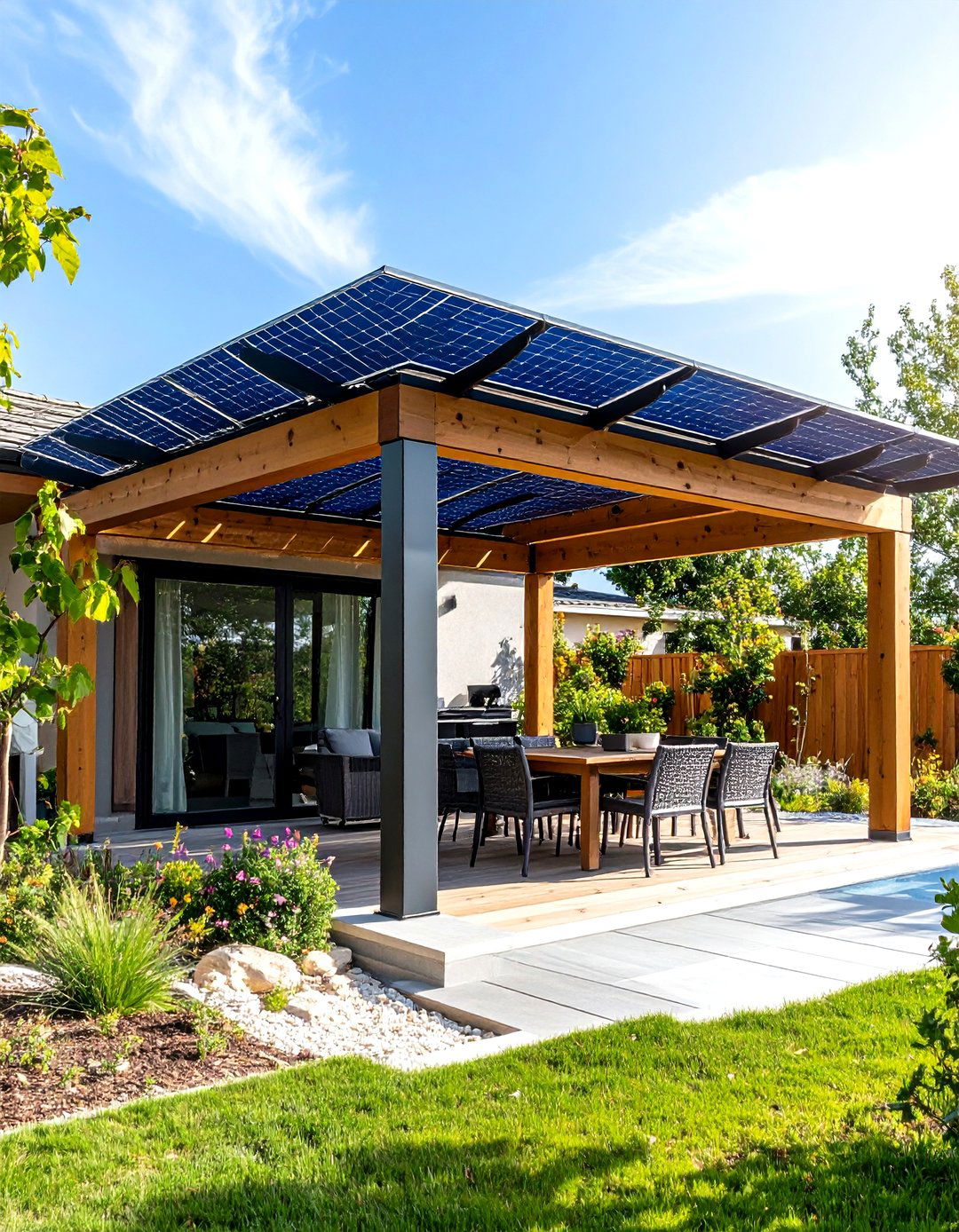 Eco Friendly Patio Pergola with Sustainable Materials - 20 Patio Pergola Ideas