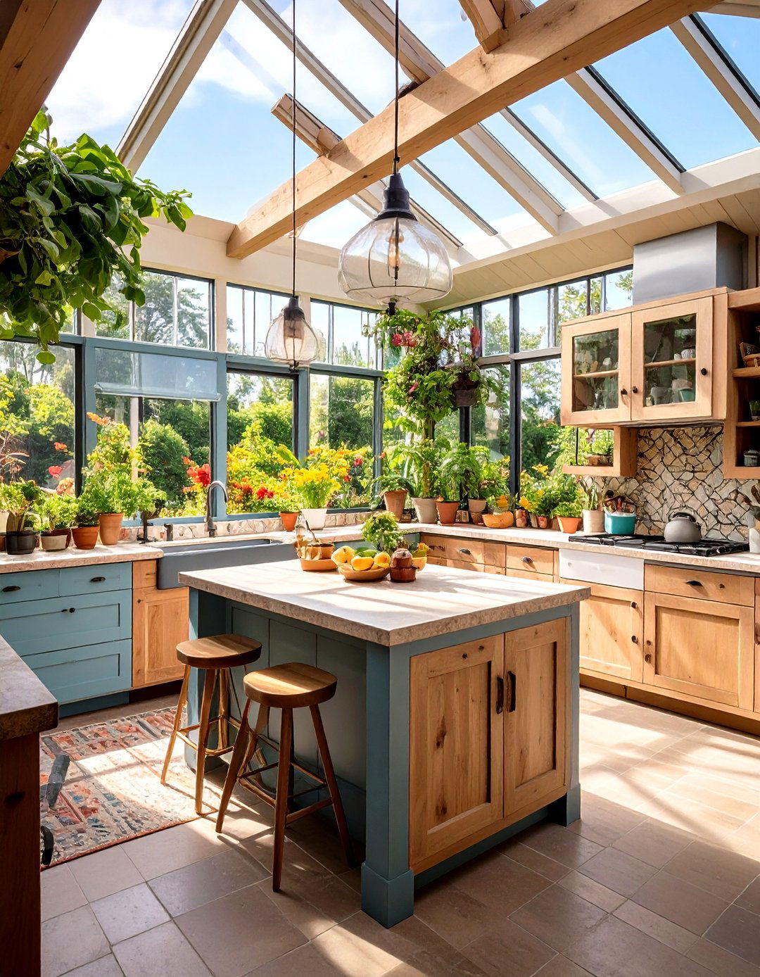 Eco Friendly Reclaimed Materials for Kitchen Greenhouses - 20 Greenhouse Kitchen Design Ideas