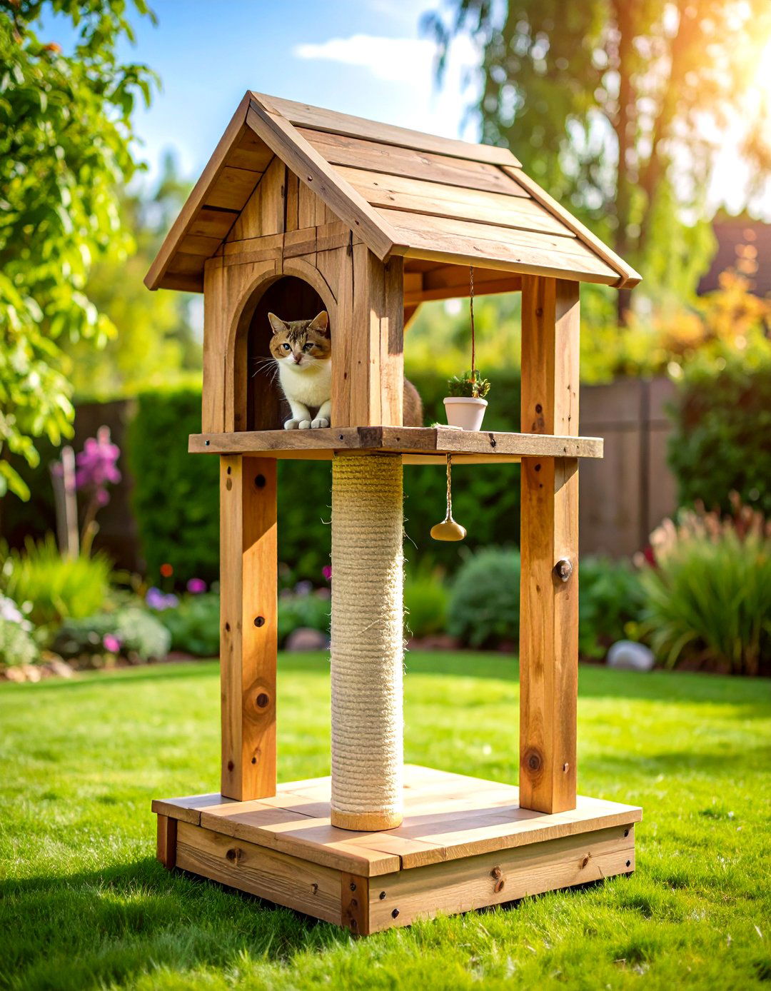 Eco Friendly Reclaimed Wood Outdoor Cat Tree - 20 Outdoor Cat Tree Ideas