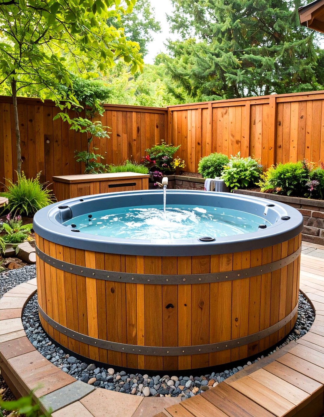 Eco Friendly Recycled Materials Tub - 20 Sunken Hot Tub Ideas
