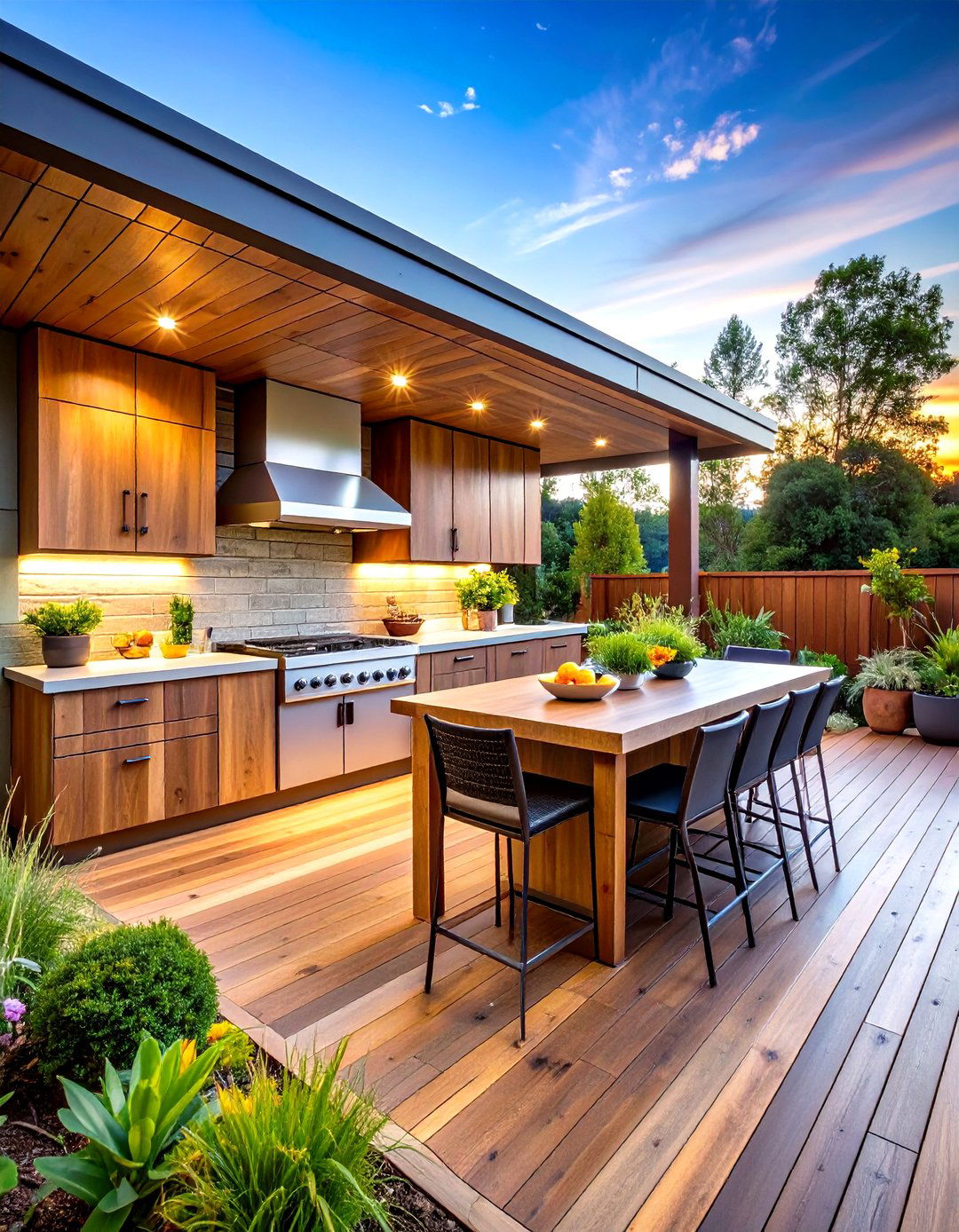 Eco Friendly Sustainable Outdoor Kitchen on Deck - 20 Outdoor Kitchen on Deck