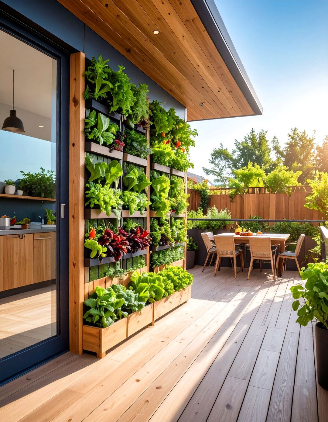 Edible Green Wall for Deckside Cooking - 20 Deck Decorating Ideas With Plant