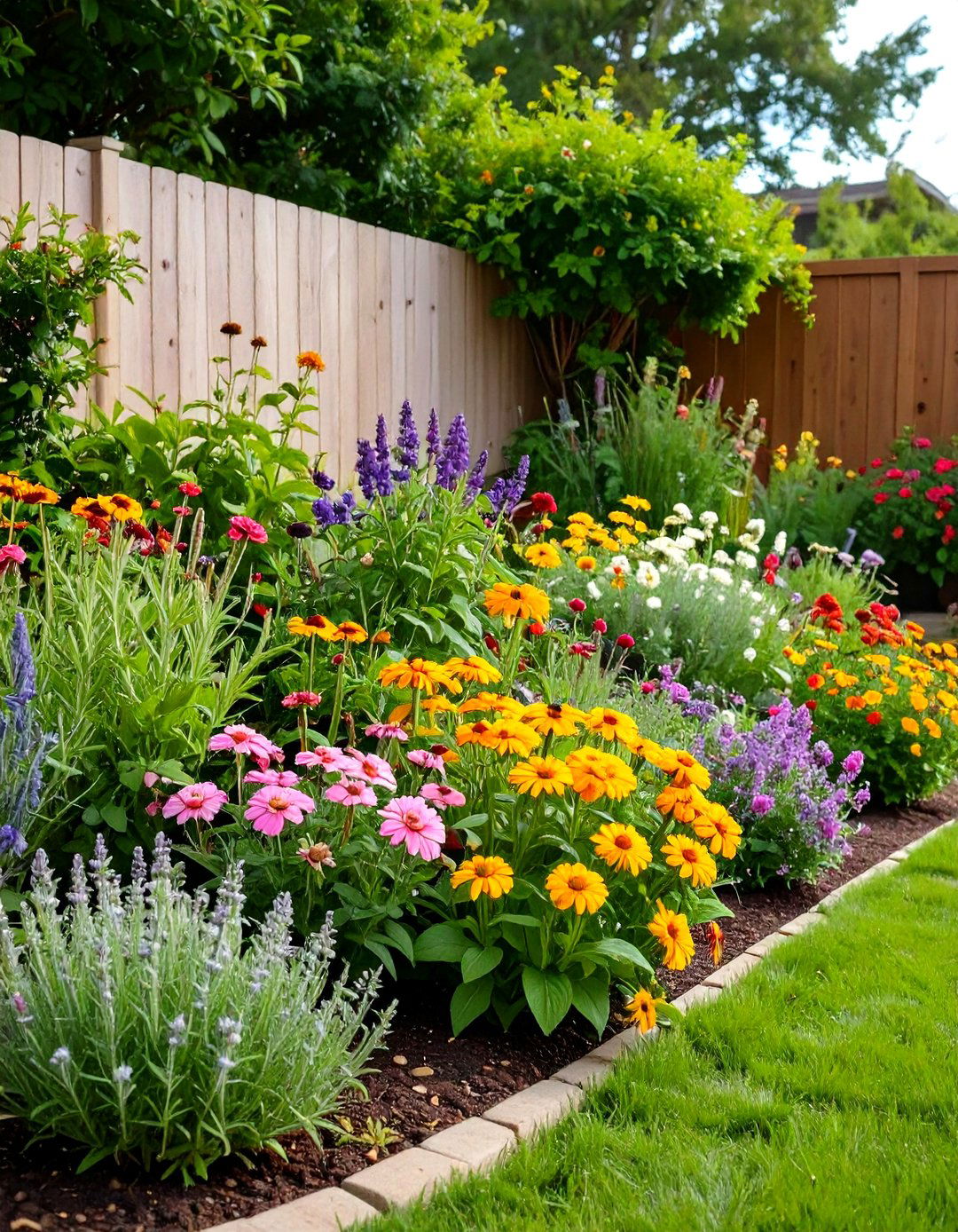 Edible Ornamental Herb and Flower Bed Mix - 20 Front Yard Texas Flower Bed Ideas