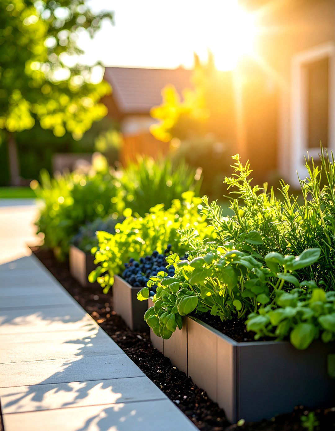 Edible Planting Pockets Near the Driveway - 20 Driveway Landscape Ideas