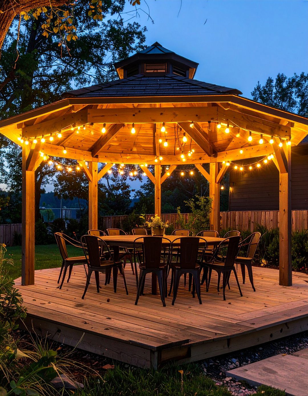 Edison Bulb Gazebo Lighting for Vintage Warmth - 20 Gazebo Lighting Ideas