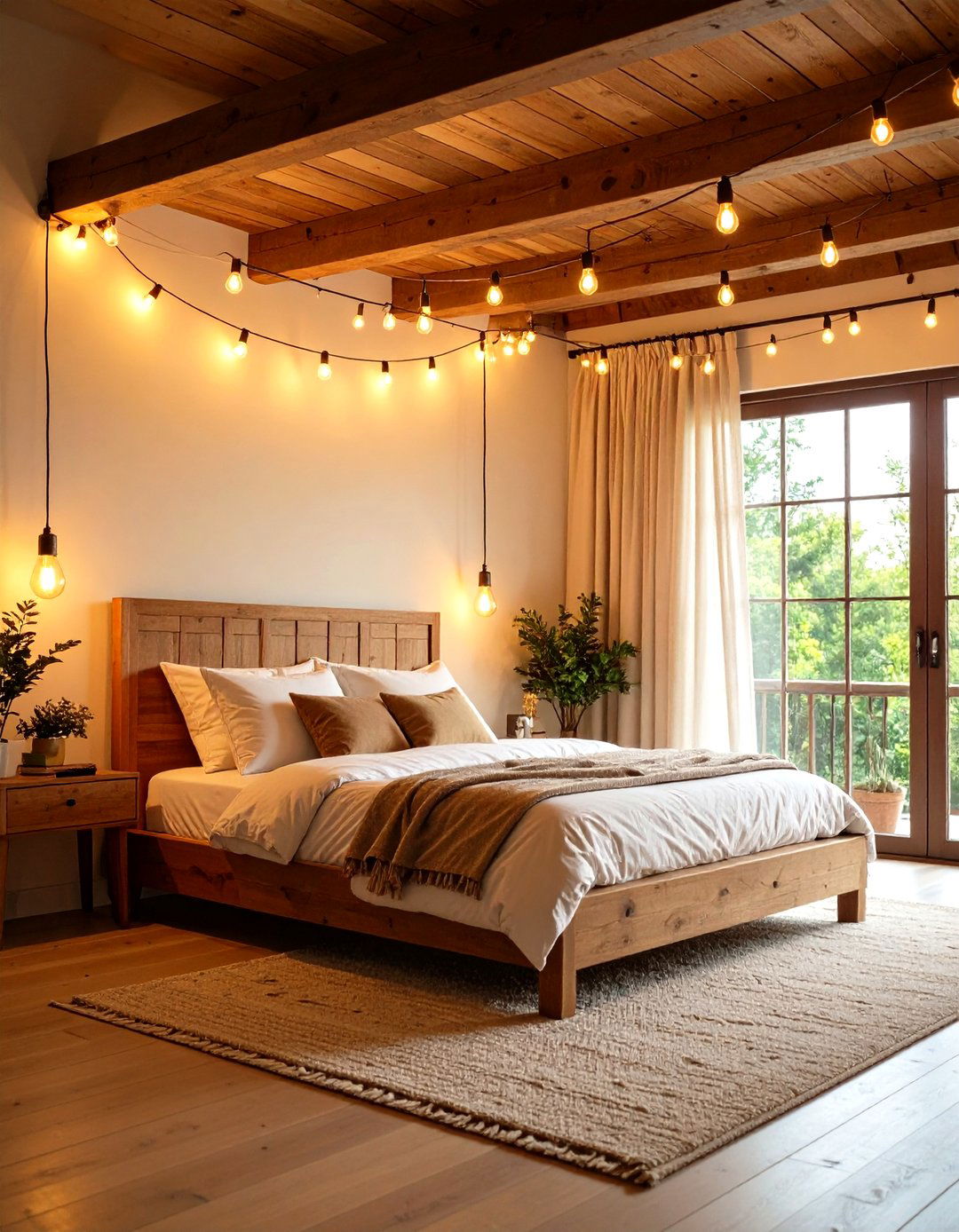 Edison Bulb String Lights Set Bedroom Mood - 20 Hipster Bedroom Ideas