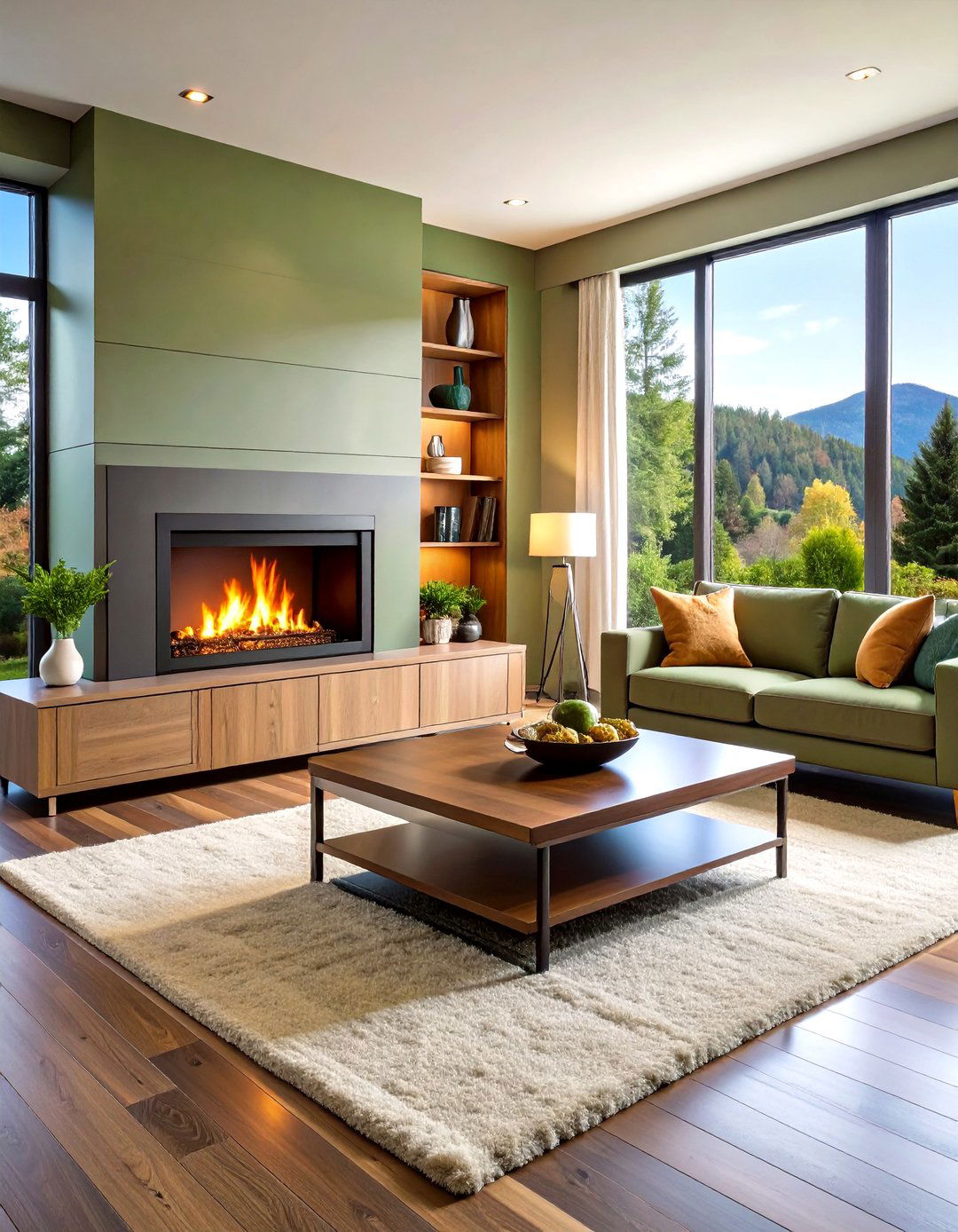 Electric Fireplace Media Console Combo - 20 Small Living Room Fireplace Ideas
