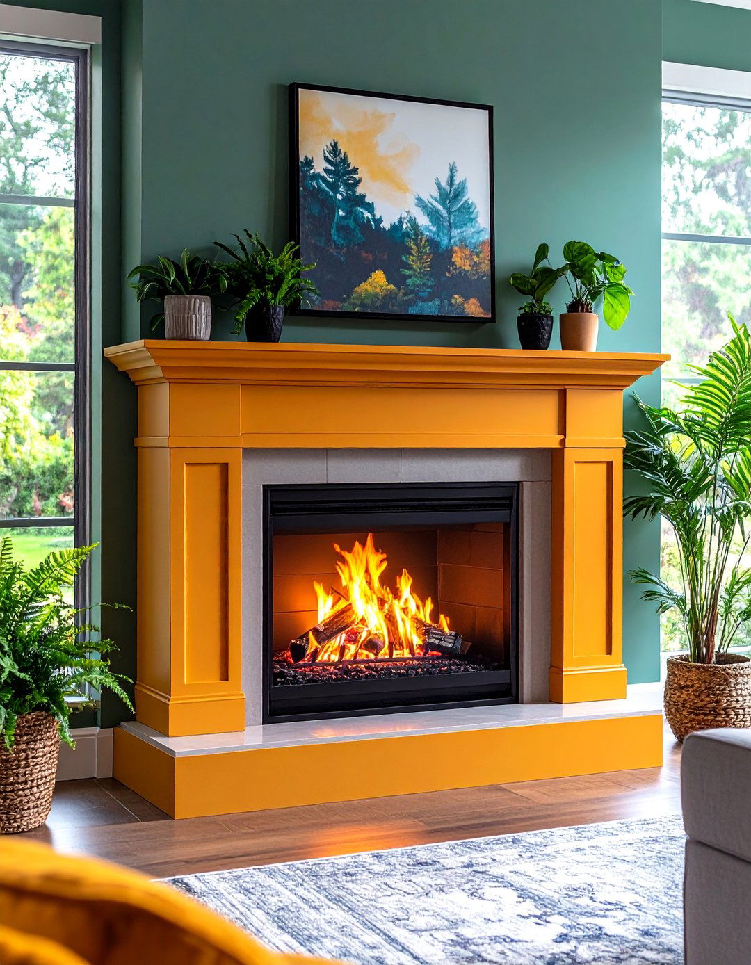 Electric Insert and Ready Made Mantel Faux Fireplace - 20 Faux Fireplace Ideas