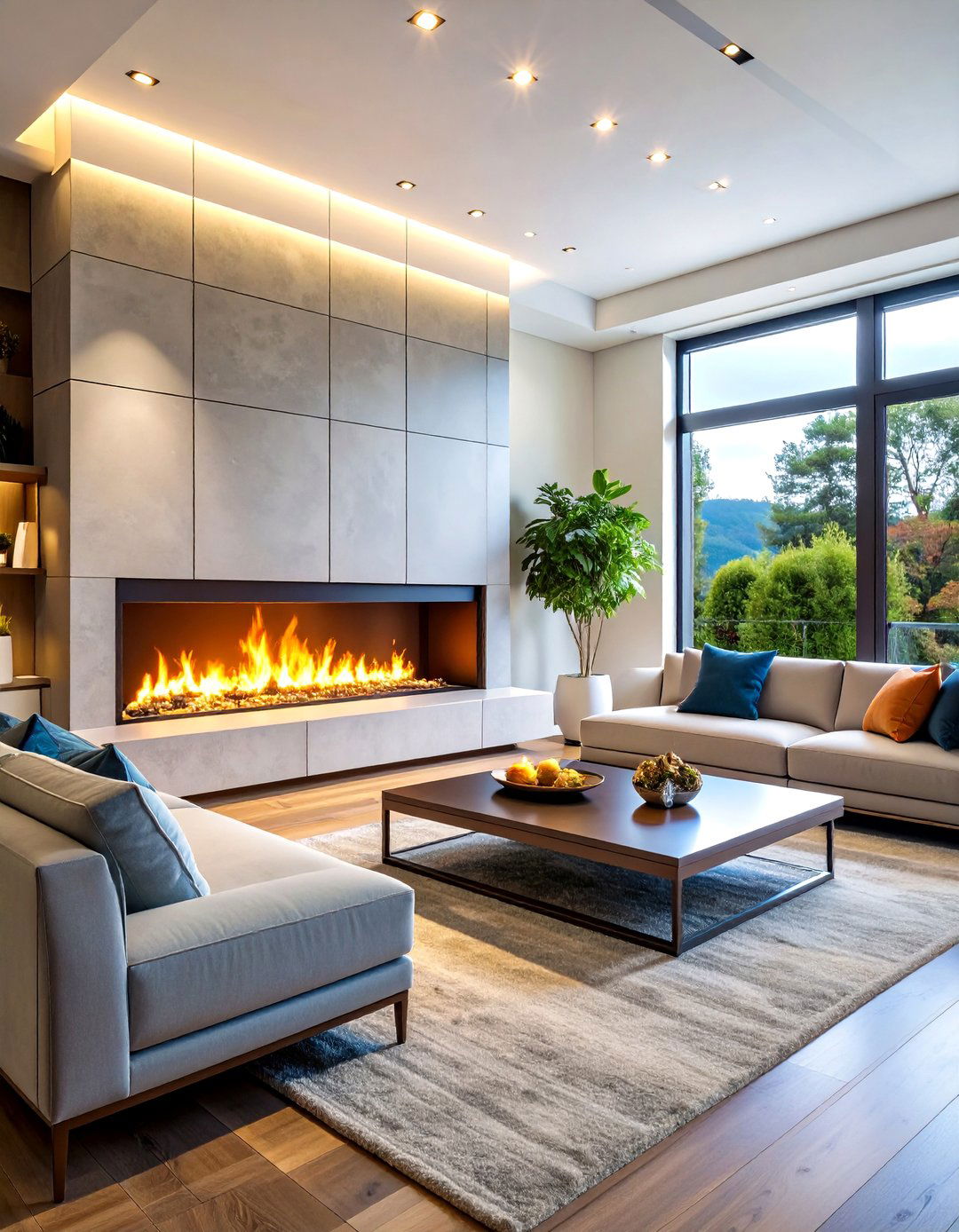 Electric Linear Living Room Fireplace - 20 Living Room Fireplace Ideas