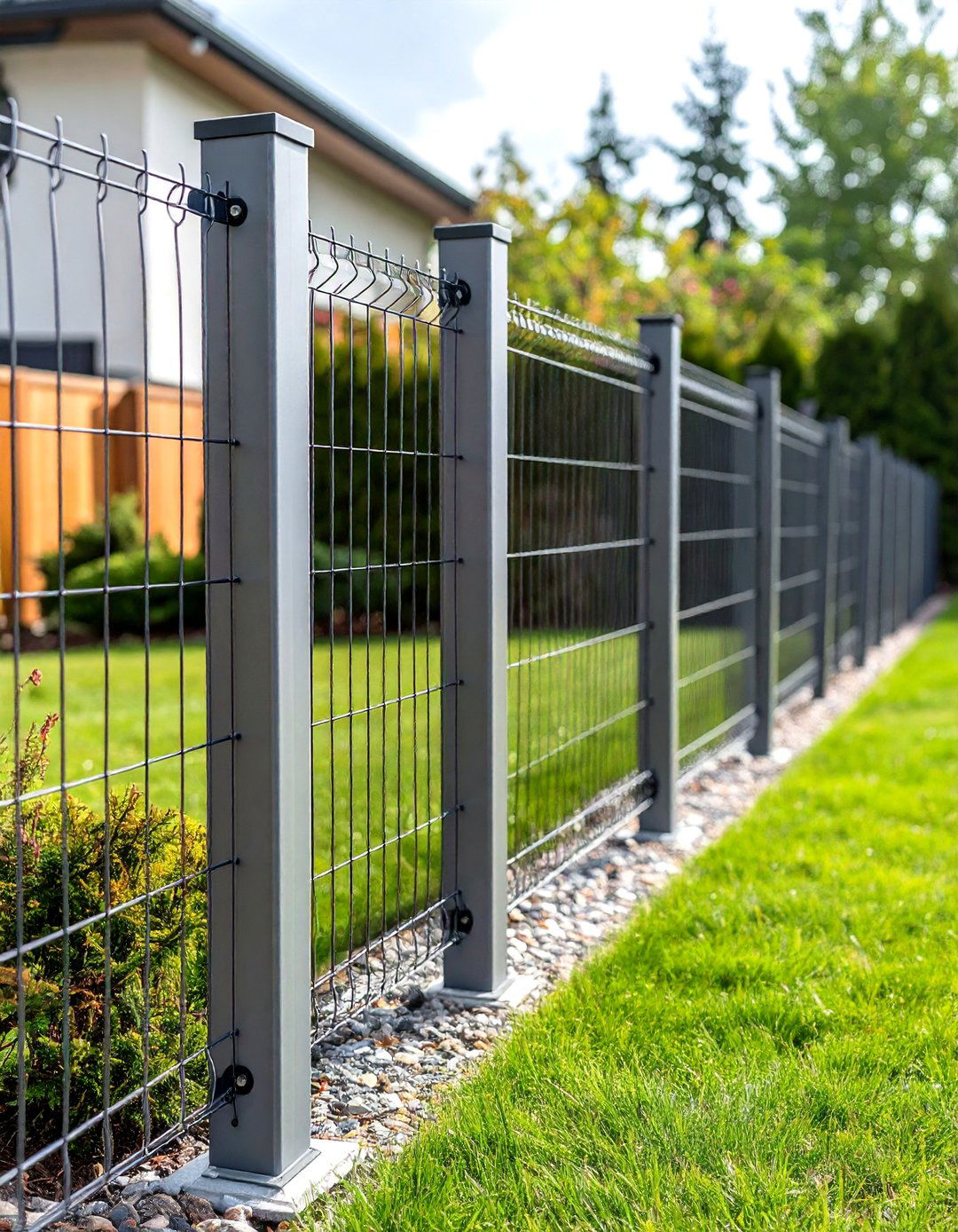 Electric Wire Dog Fence with Traditional Post Installation - 20 Dog Fence Ideas