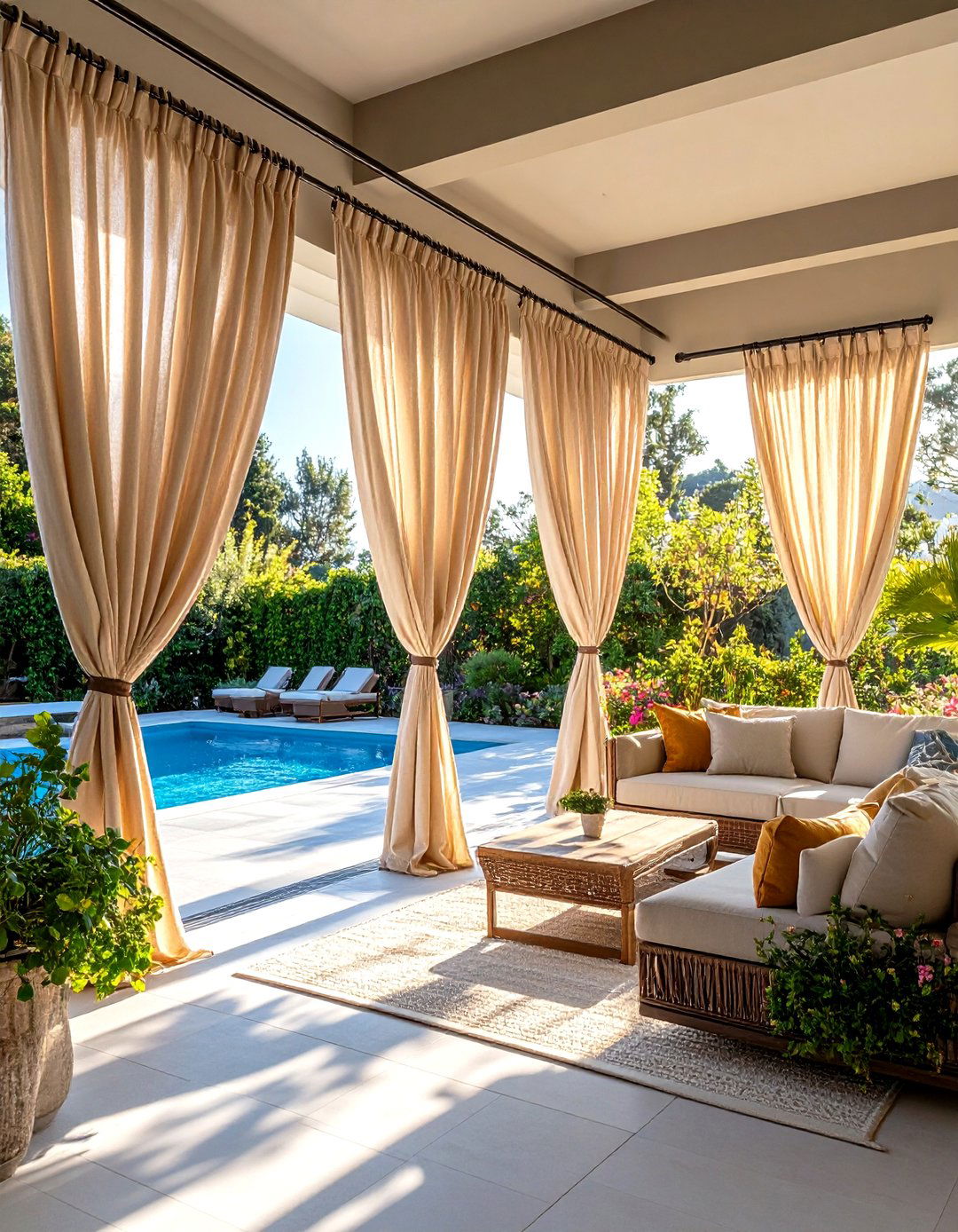 Elegant Linen Look Patio Curtain Concept - 20 Patio Curtain Ideas