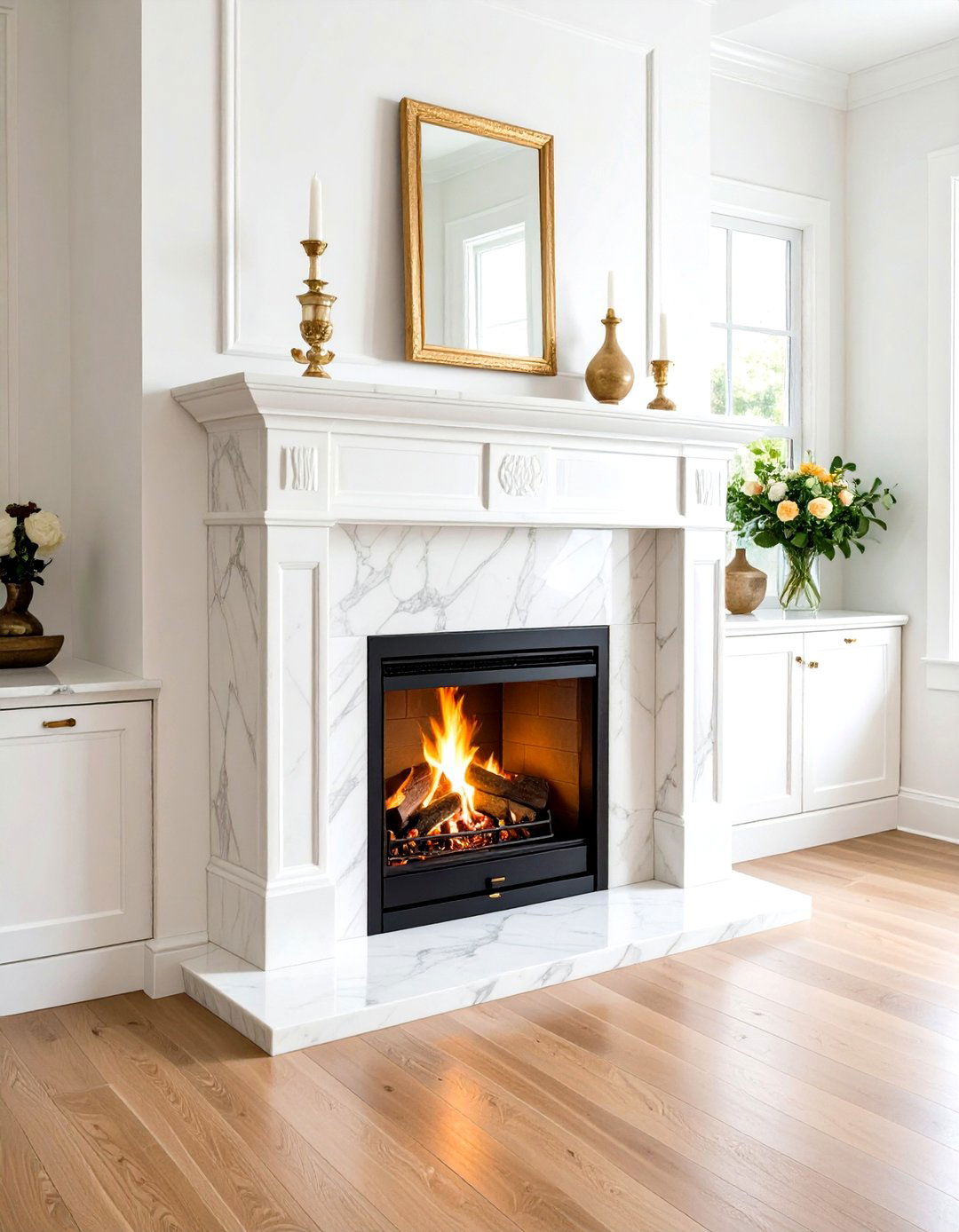 Elegant Marble Wood Stove Surround - 20 Wood Stove Surround Ideas