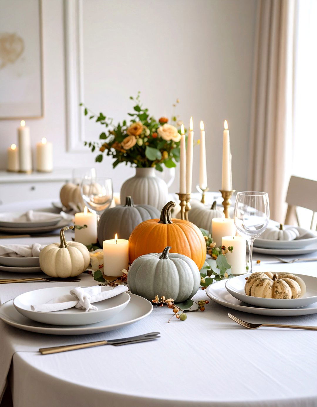 Elegant Neutral Pumpkin Decor Palette - 20 Pumpkin Decor Ideas
