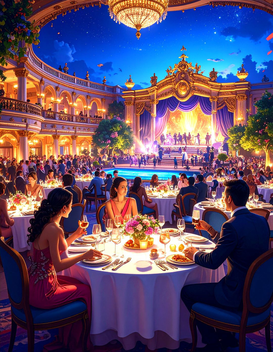 Elegant Wedding Anniversary Fine Dining and Entertainment Experience - 20 Wedding Anniversary Ideas