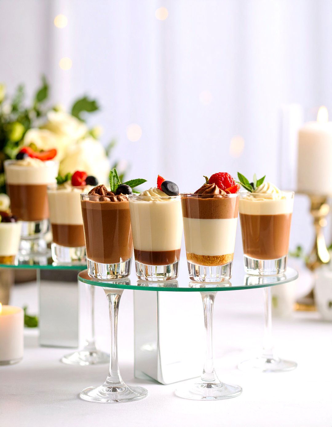 Elegant Wedding Dessert Shooters Bar