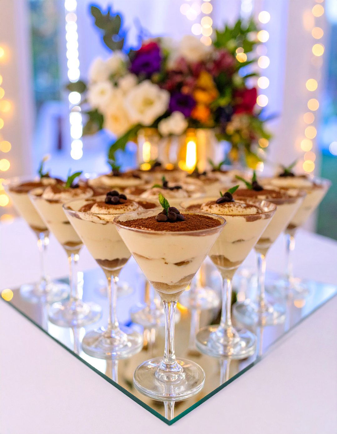 Elegant Wedding Dessert Tiramisu Tower Display - 20 Wedding Dessert Ideas