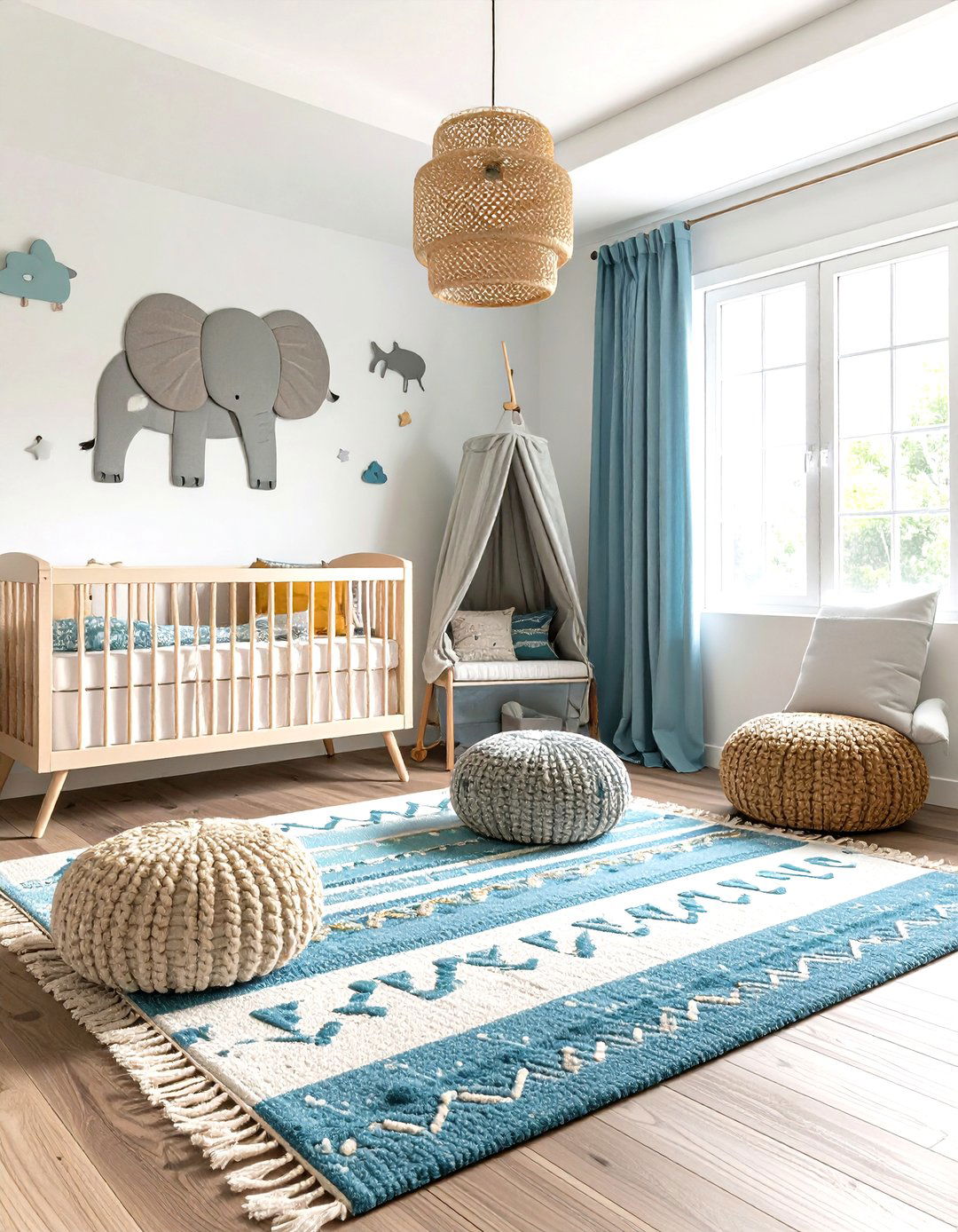 Elephant Nursery with Textile Focus - 20 Elephant Nursery Ideas