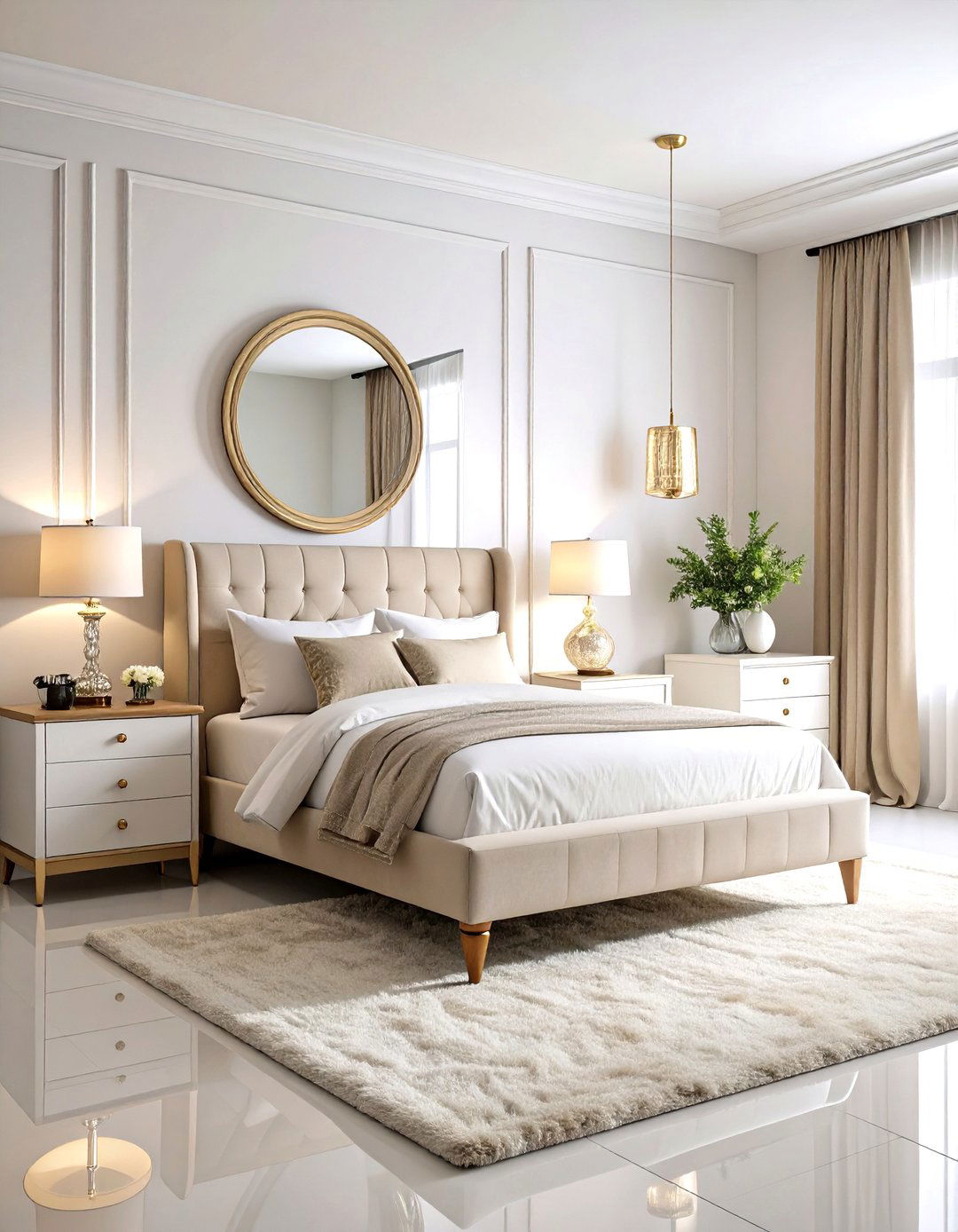 Elevate Space through Mirrored Furniture - 20 Glam Bedroom Ideas