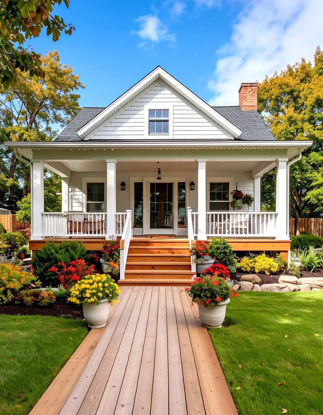 Elevated Deck Style Cape Cod Front Porch - 20 Small Cape Cod Front Porch Ideas