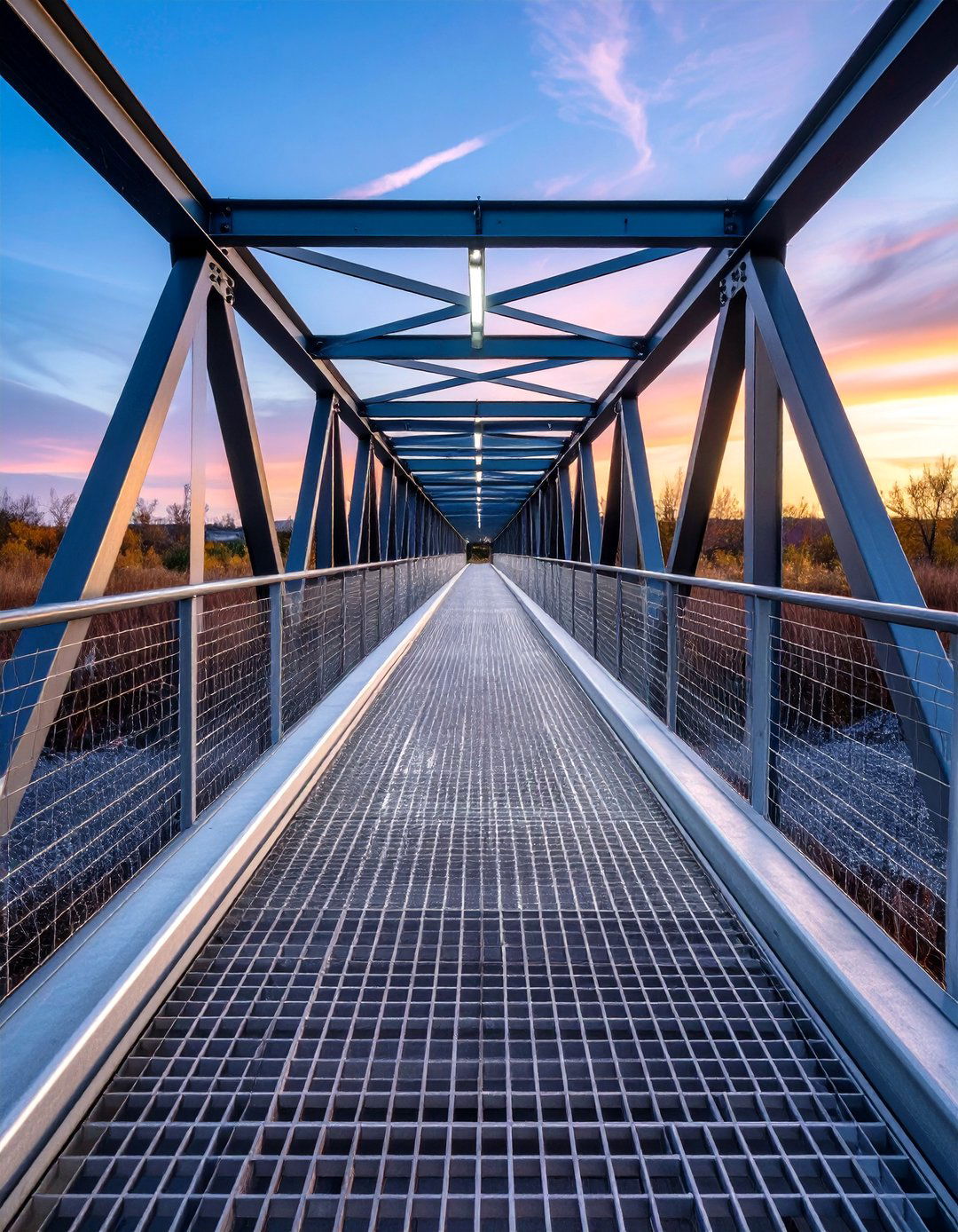 Elevated Metal Grate Industrial Walkway - 20 walkway ideas