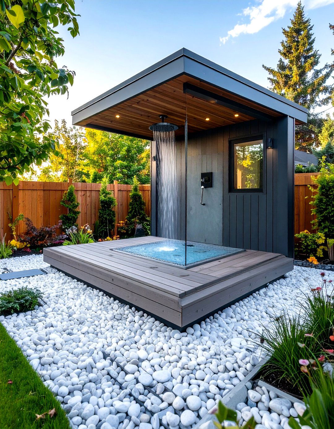 Elevated Platform Deck Outdoor Shower - 20 Outdoor Shower Ideas