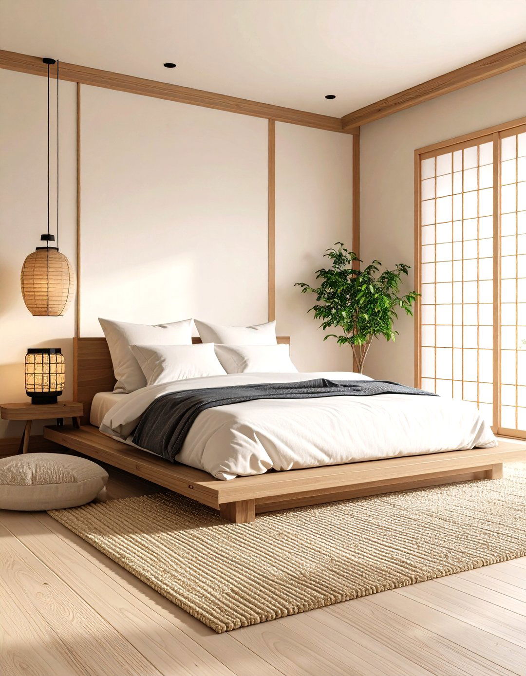 Embrace Minimal Lines with Japanese Influence - 20 Cream and Black Bedroom Ideas