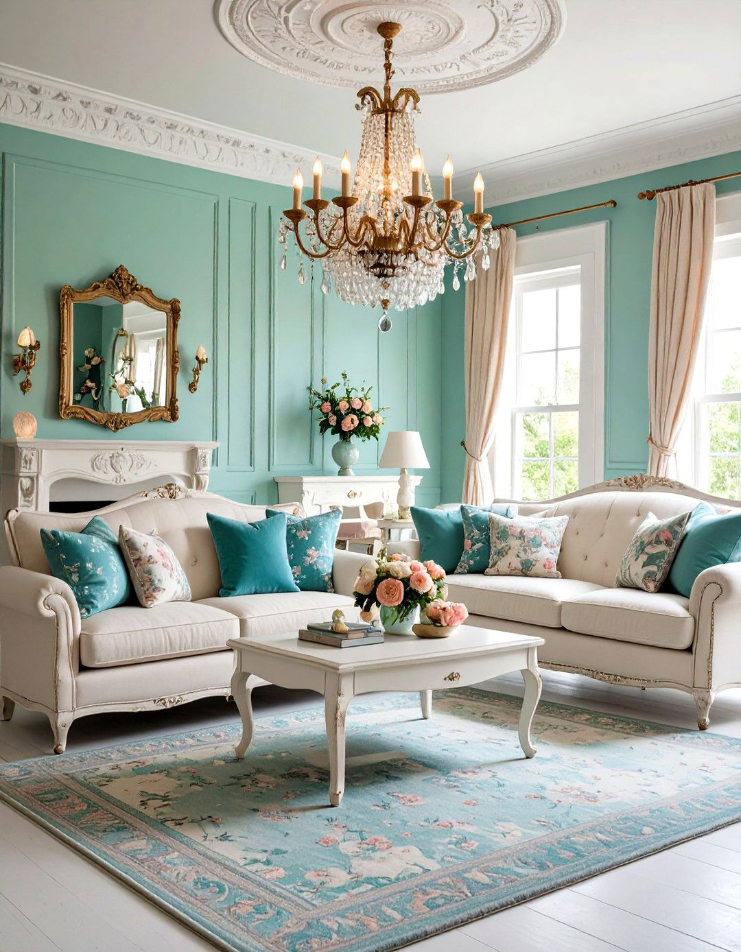 Embrace Shabby Chic Pastels - 20 Vintage Living Room Ideas