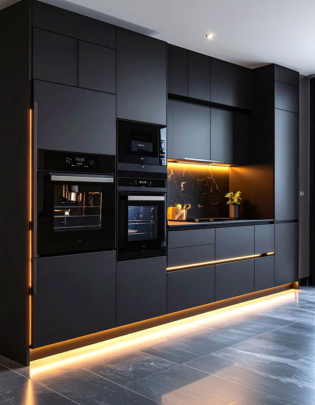 Embrace Smart Black Appliances With LED Lit Handles - 20 Gray and Black Kitchen Ideas