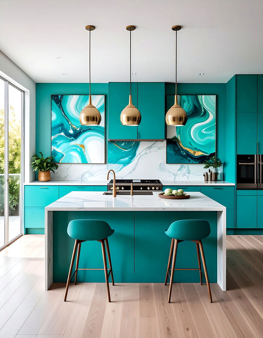 Embrace a Coastal Inspired Teal and White Scheme - 20 Teal and White Kitchen Ideas