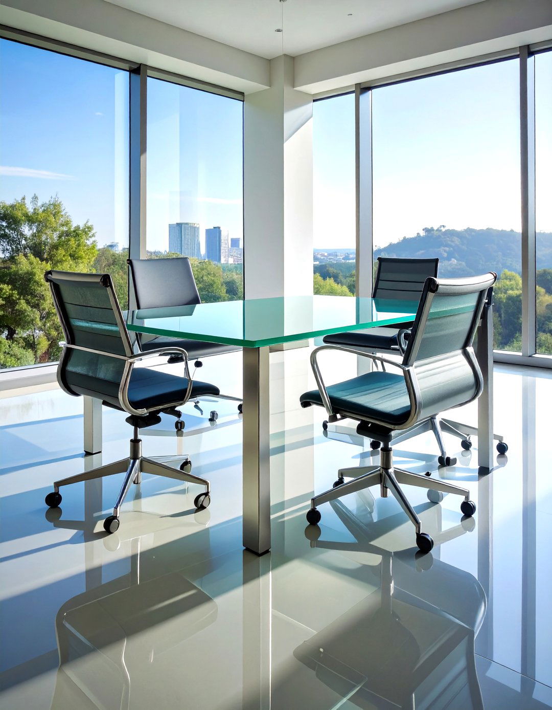 Embrace a Glass Top or Minimalist Desk - 20 Sunroom Office Ideas