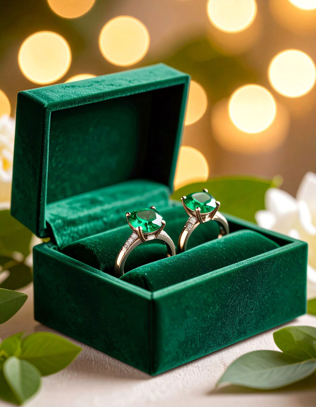 Emerald Engagement Rings and Velvet Ring Boxes Add Wow - 20 Emerald Green Wedding Ideas