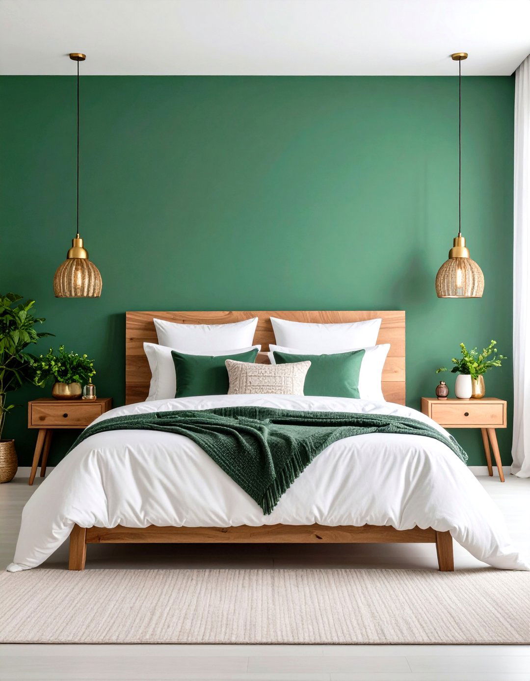 Emerald Green Accent Wall Power - 20 Emerald Green Bedroom Ideas