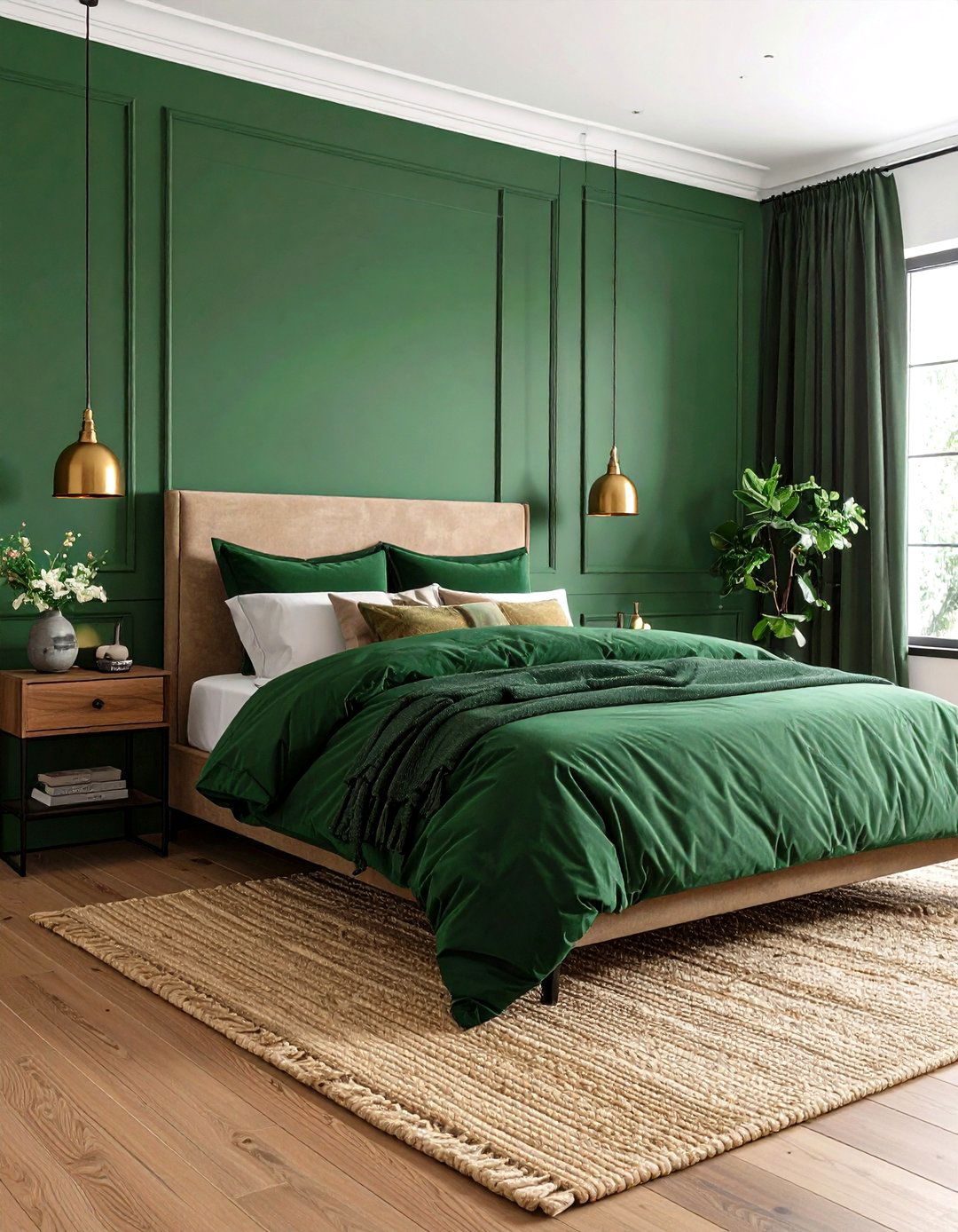Emerald Green Bedroom Draped in Velvet Luxury - 20 Green Bedroom Ideas