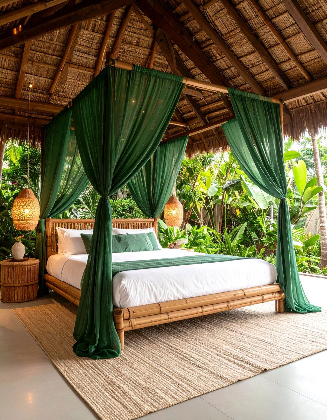 Emerald Green Canopy Drapes Oasis - 20 Emerald Green Bedroom Ideas