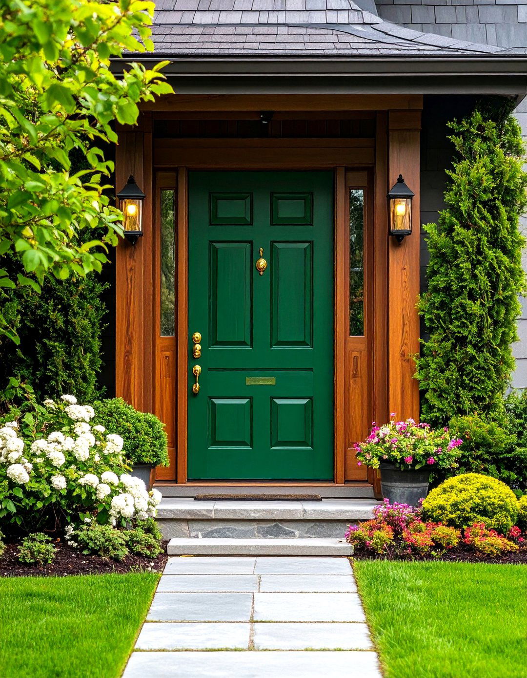 Emerald Green Cedar Front Door - 20 Cedar Front Door Colors Ideas