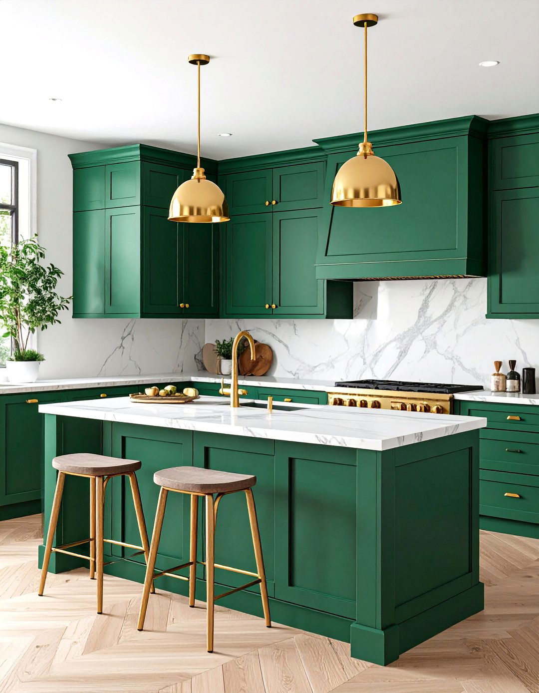 Emerald Green Kitchen Cabinet Jewel Tone Glamour - 20 Kitchen Cabinet Color Ideas