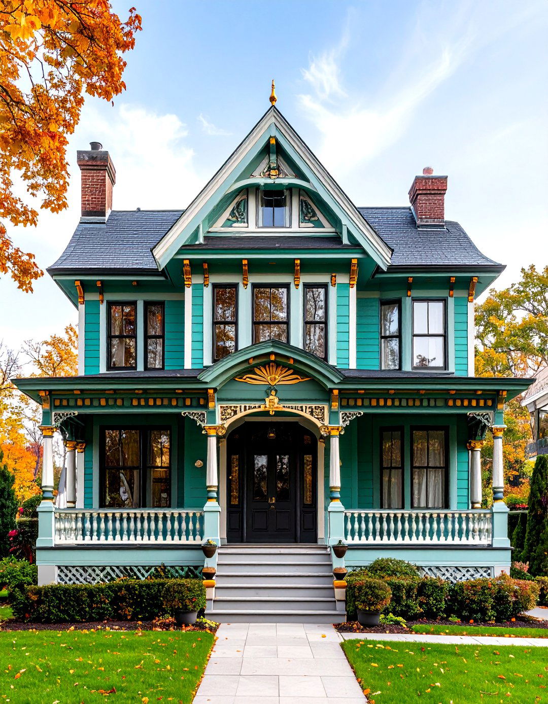 Emerald RevivalModern Take on Paris Green Victorian House Color - 20 Green Victorian House Colors