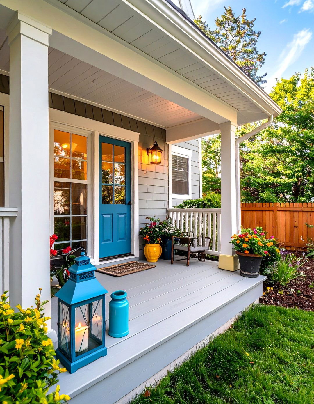 Employ Citronella Candles and Pest Control Accessories - 20 Small Front Porch Ideas