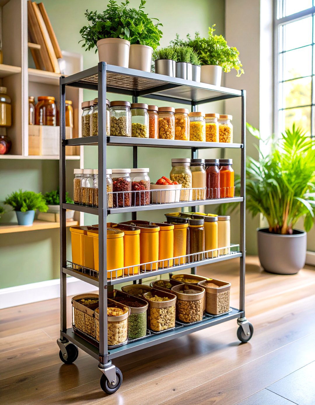 Employ Slim Rolling Carts - 20 Small Pantry Ideas