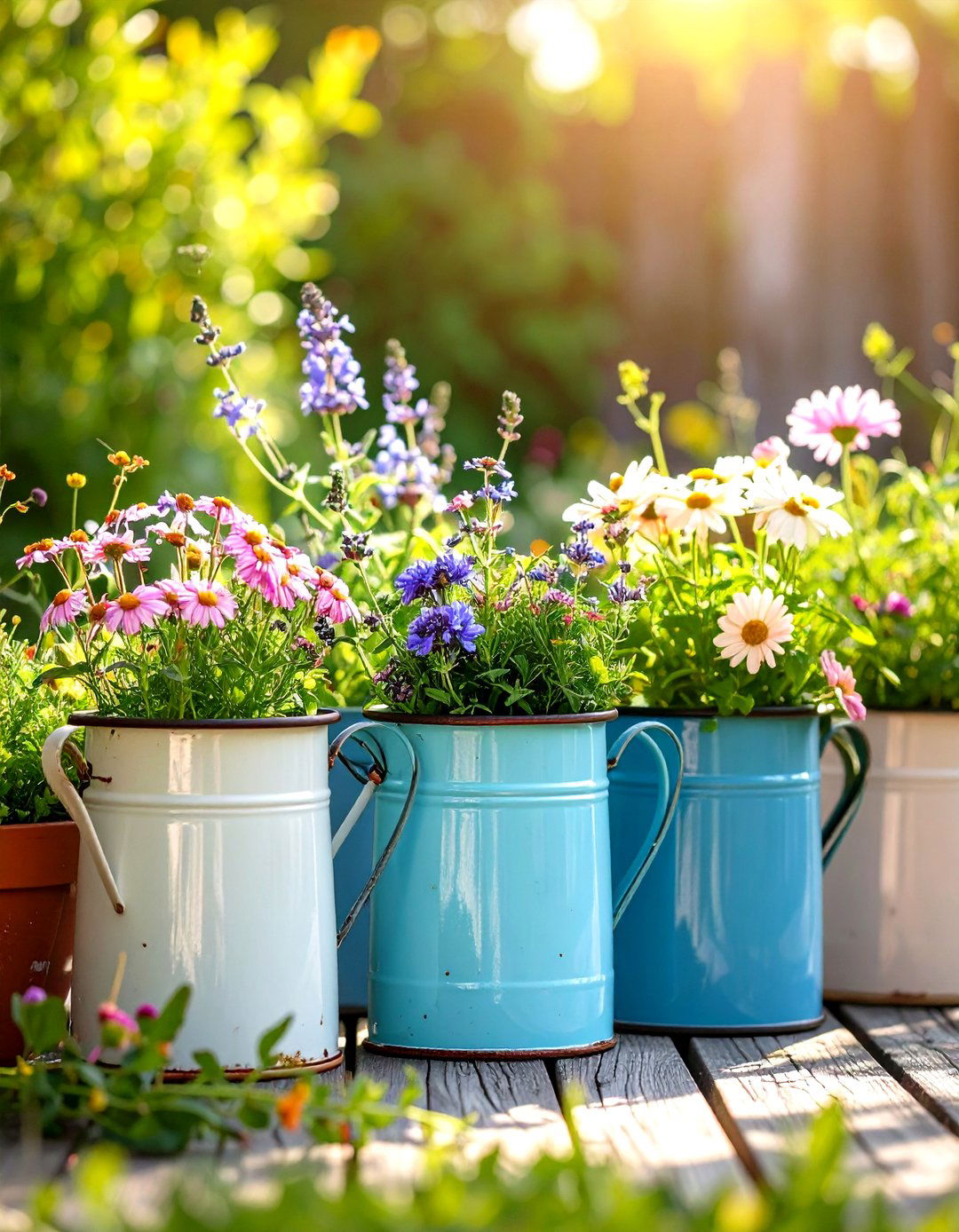 Enamel Planters - 20 Vintage Garden Ideas