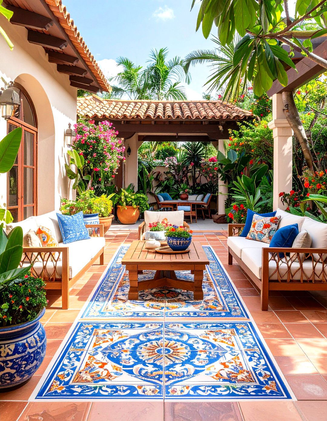 Encaustic Cement Patio Tile Motifs - 20 patio tile ideas