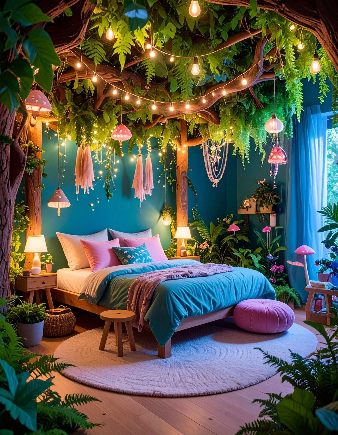 Enchanted Forest Fairy Tale Bedroom with Natural Elements - 20 Fantasy Bedroom Ideas